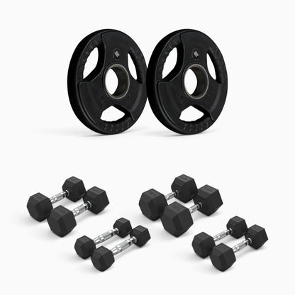 Tri Grip Plate & Dumbbell Package