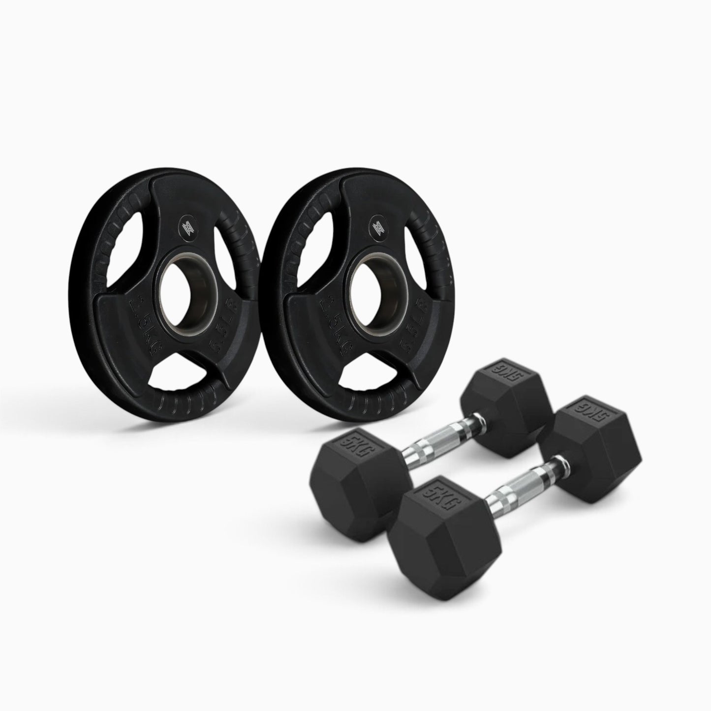Tri Grip Plate & Dumbbell Package