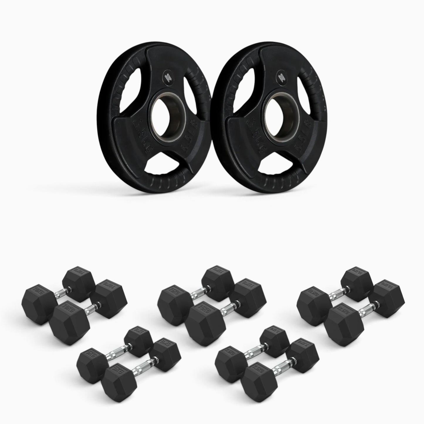 Tri Grip Plate & Dumbbell Package