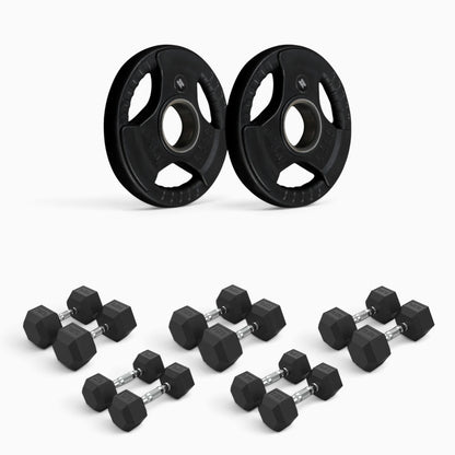 Tri Grip Plate & Dumbbell Package