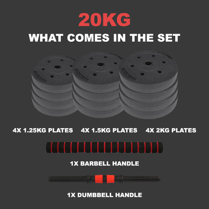 GymSets Adjustable Dumbbell Barbell Set