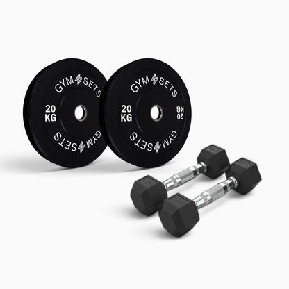 Olympic Bumper Plate & Hex Dumbbell Package
