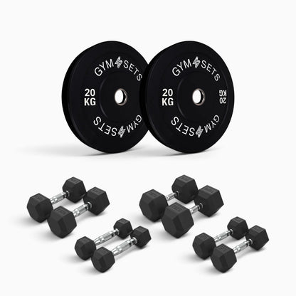 Olympic Bumper Plate & Hex Dumbbell Package