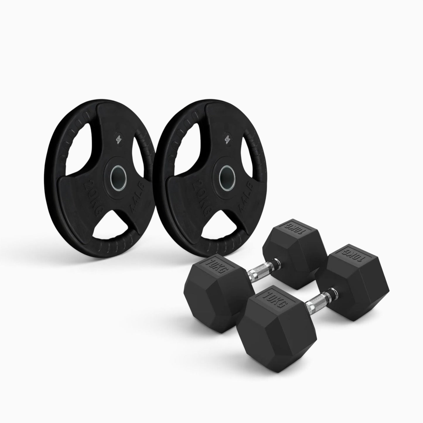 Tri Grip Plate & Dumbbell Package