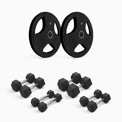 Tri Grip Plate & Dumbbell Package