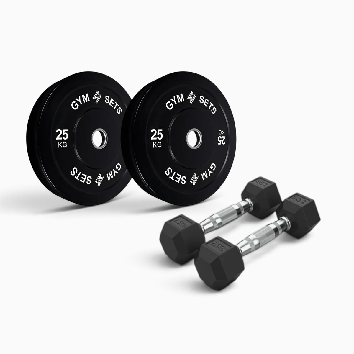 Olympic Bumper Plate & Hex Dumbbell Package