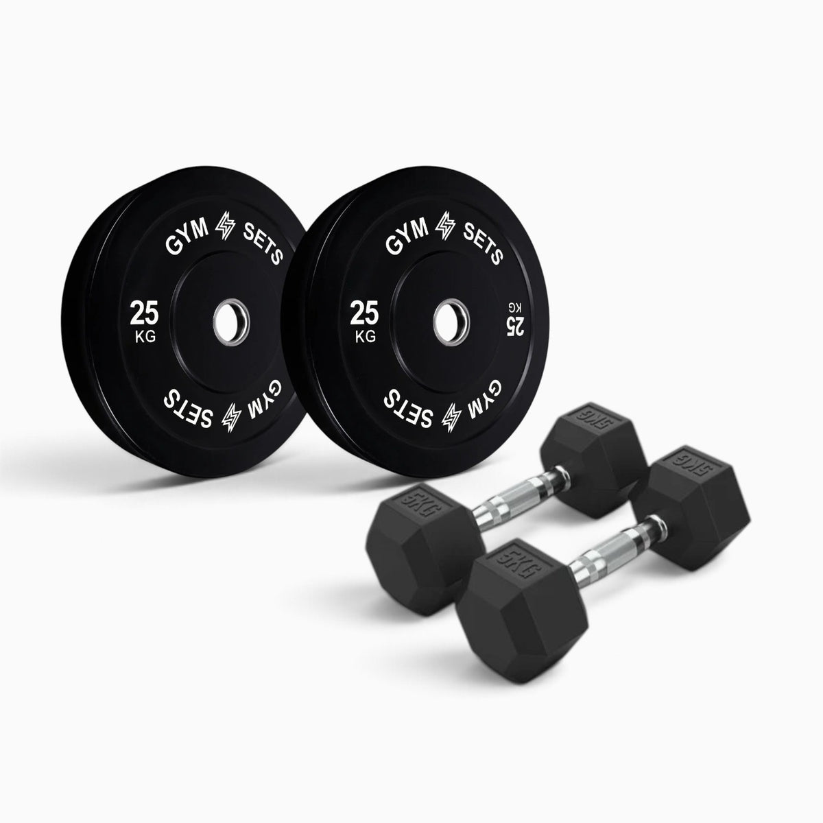 Olympic Bumper Plate & Hex Dumbbell Package