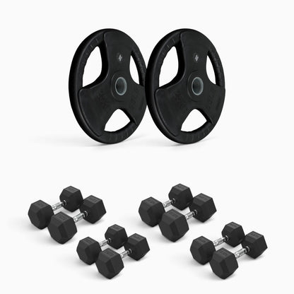 Tri Grip Plate & Dumbbell Package