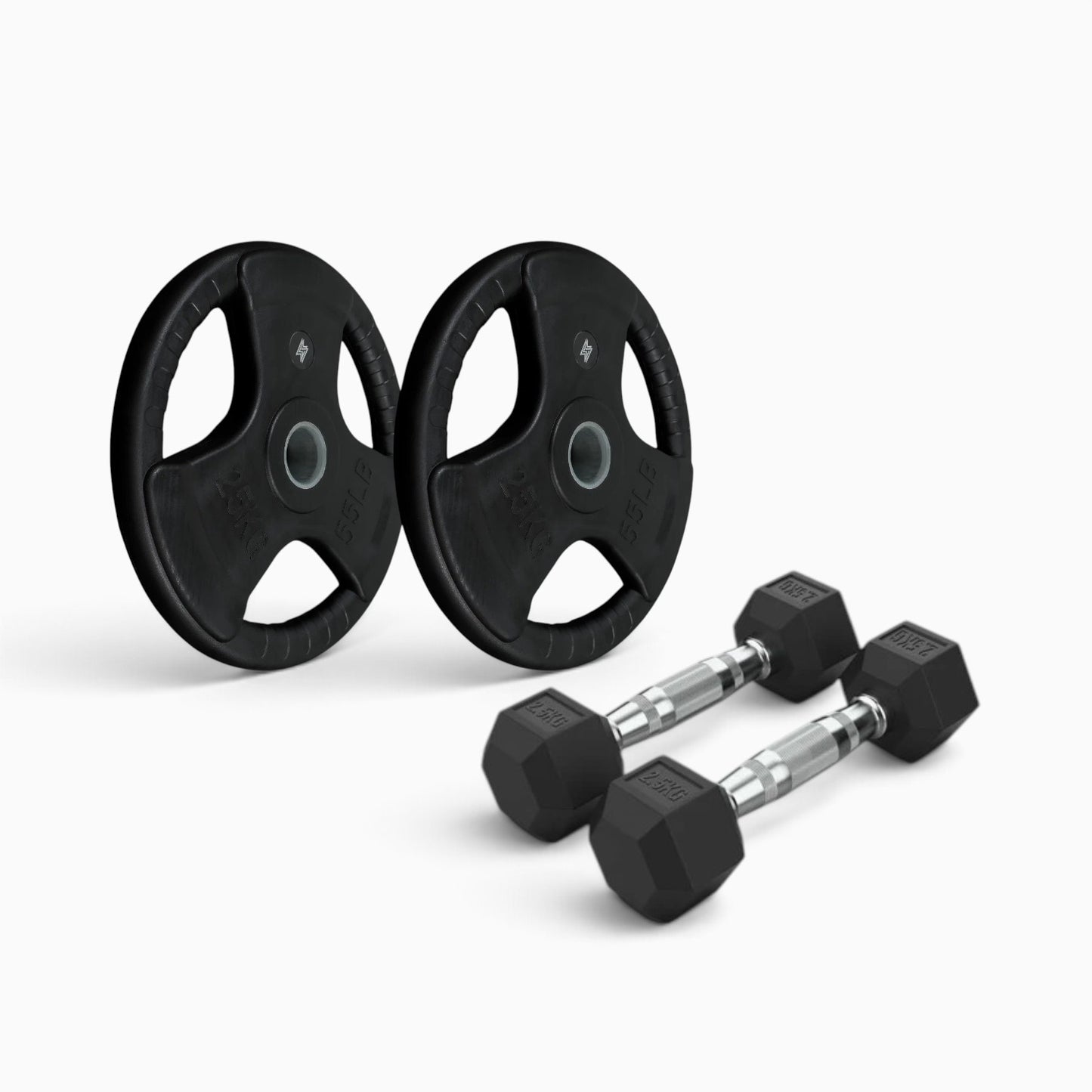Tri Grip Plate & Dumbbell Package