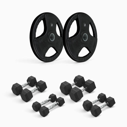 Tri Grip Plate & Dumbbell Package