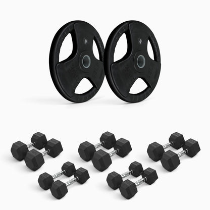 Tri Grip Plate & Dumbbell Package