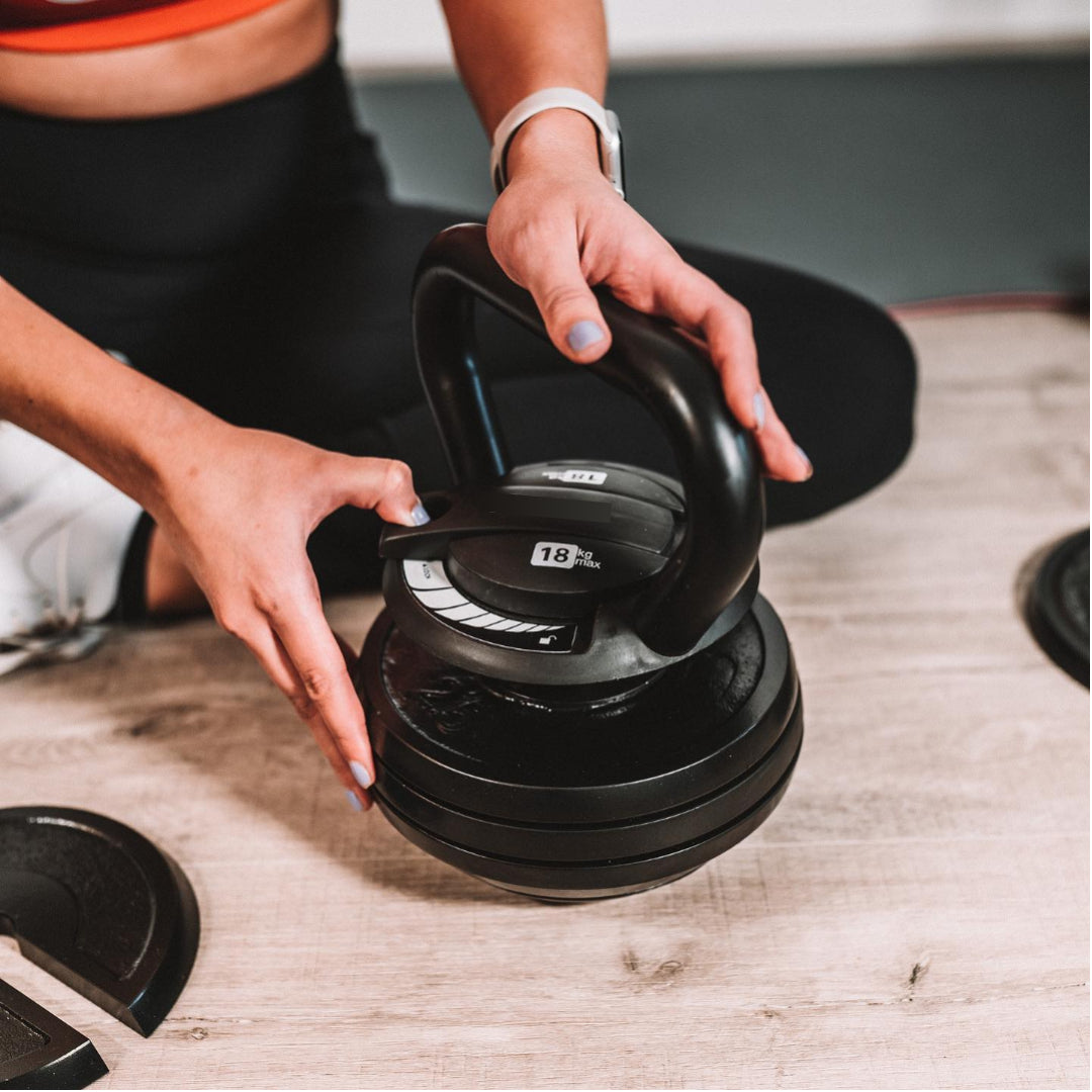 2X Adjustable Kettlebell Set 3.4-18kg Pair of DB Weights For Home Gym