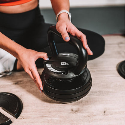 2X Adjustable Kettlebell Set 3.4-18kg Pair of DB Weights For Home Gym