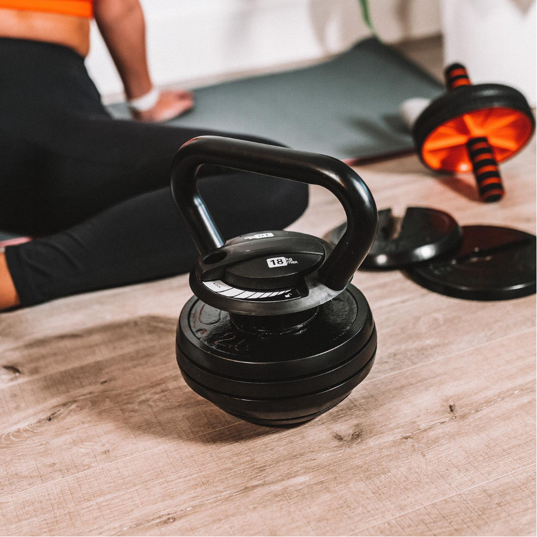 2X Adjustable Kettlebell Set 3.4-18kg Pair of DB Weights For Home Gym