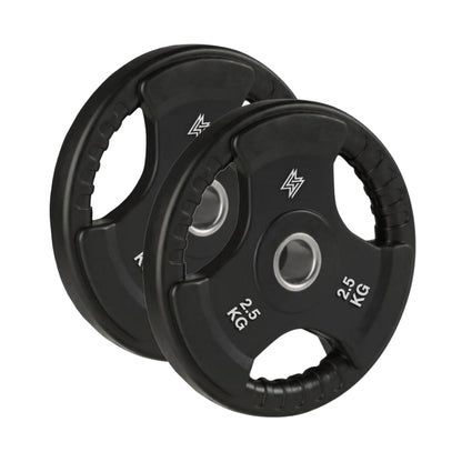 Tri-Grip Olympic Weight Plates With Full Set Home Gym Bar 20kg 10