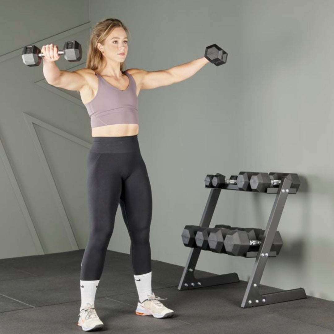 2 Tier Dumbbell Storage Rack 2.5kg - 20kg Dumbbell Weight Set Home Gym