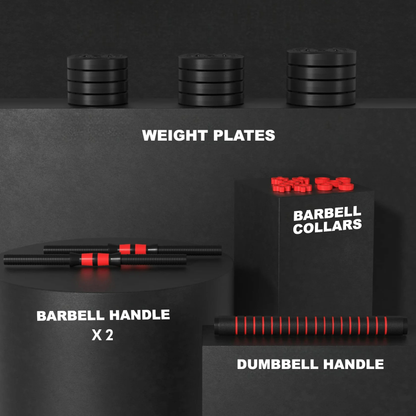 GymSets Adjustable Dumbbell Barbell Set