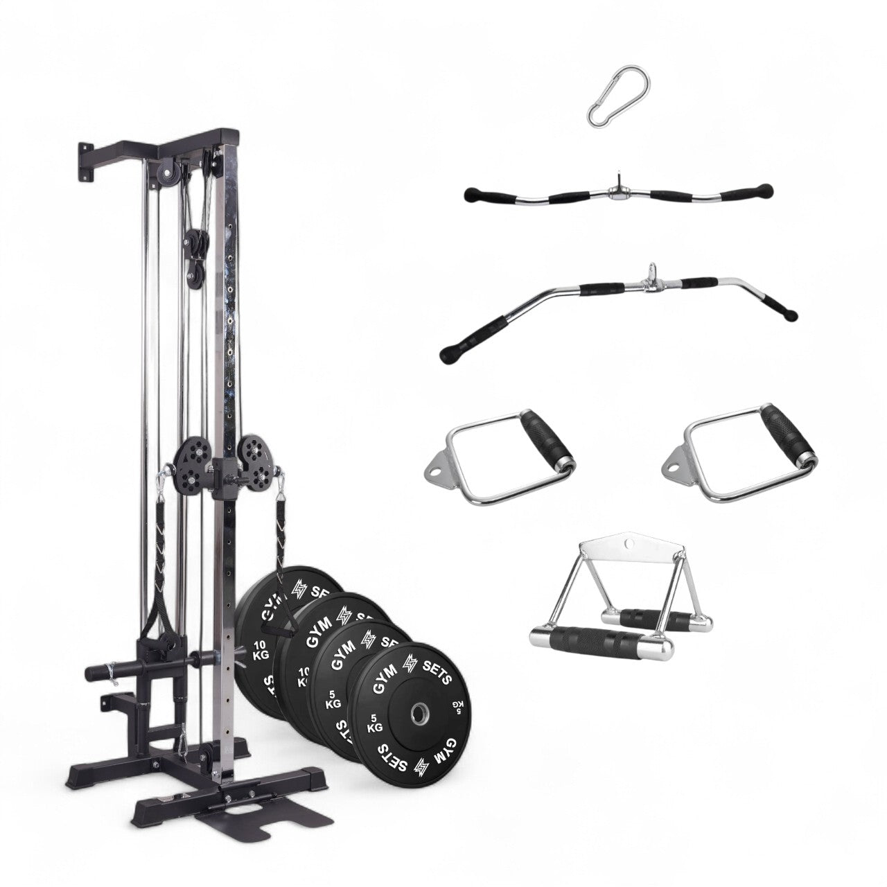 GymSets Semi Commercial Upgraded Wall Mounted Cable Pulley Machine