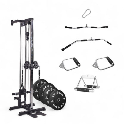 GymSets Semi Commercial Upgraded Wall Mounted Cable Pulley Machine