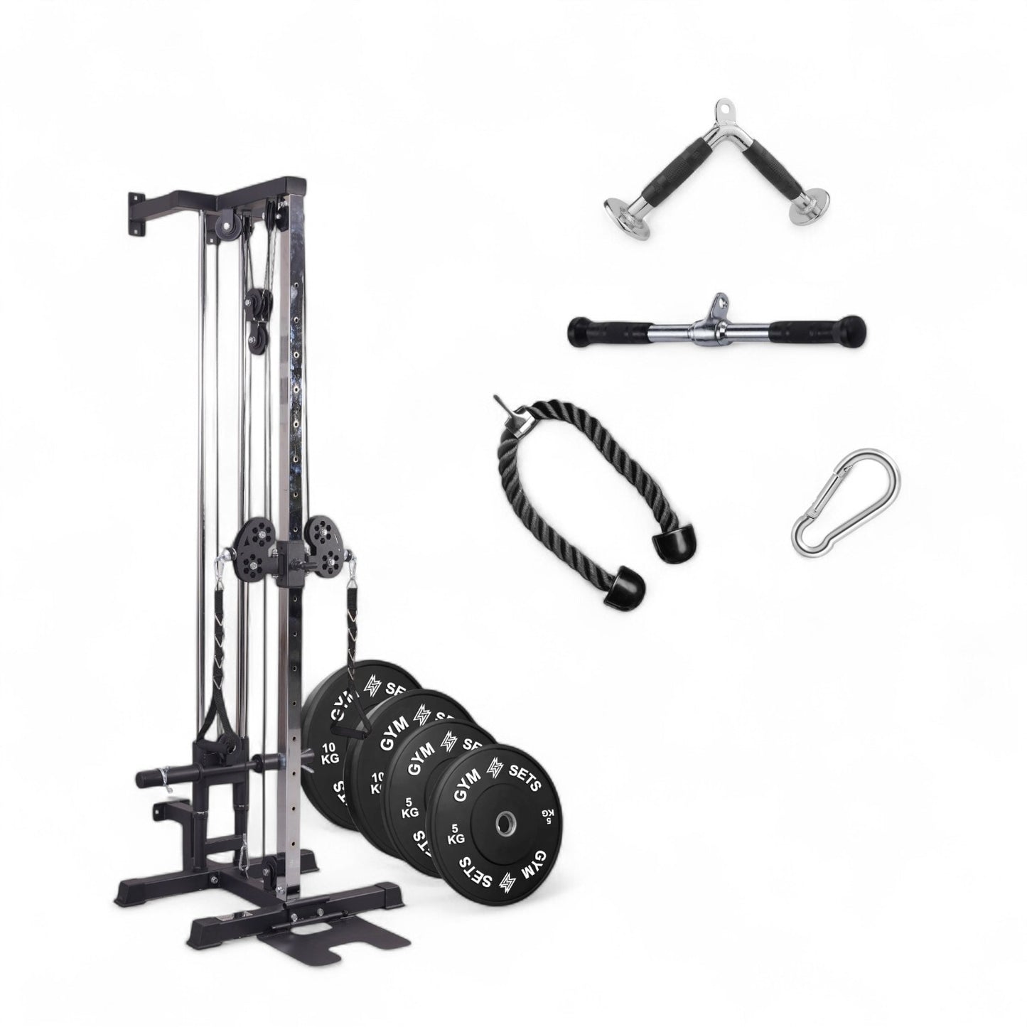 GymSets Semi Commercial Upgraded Wall Mounted Cable Pulley Machine