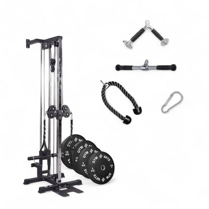 GymSets Semi Commercial Upgraded Wall Mounted Cable Pulley Machine