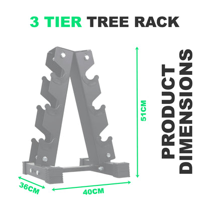 3 Tier Hex Dumbbell Tree Rack
