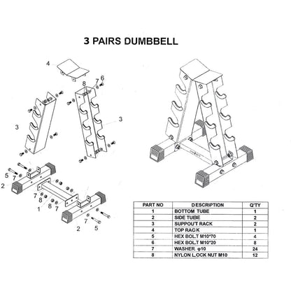 3 Tier Hex Dumbbell Tree Rack with Dumbbells 2.5-10kg Set Pair Weights3 Tier Hex Dumbbell Tree Rack with Dumbbells 2.5-10kg Set Pair Weights