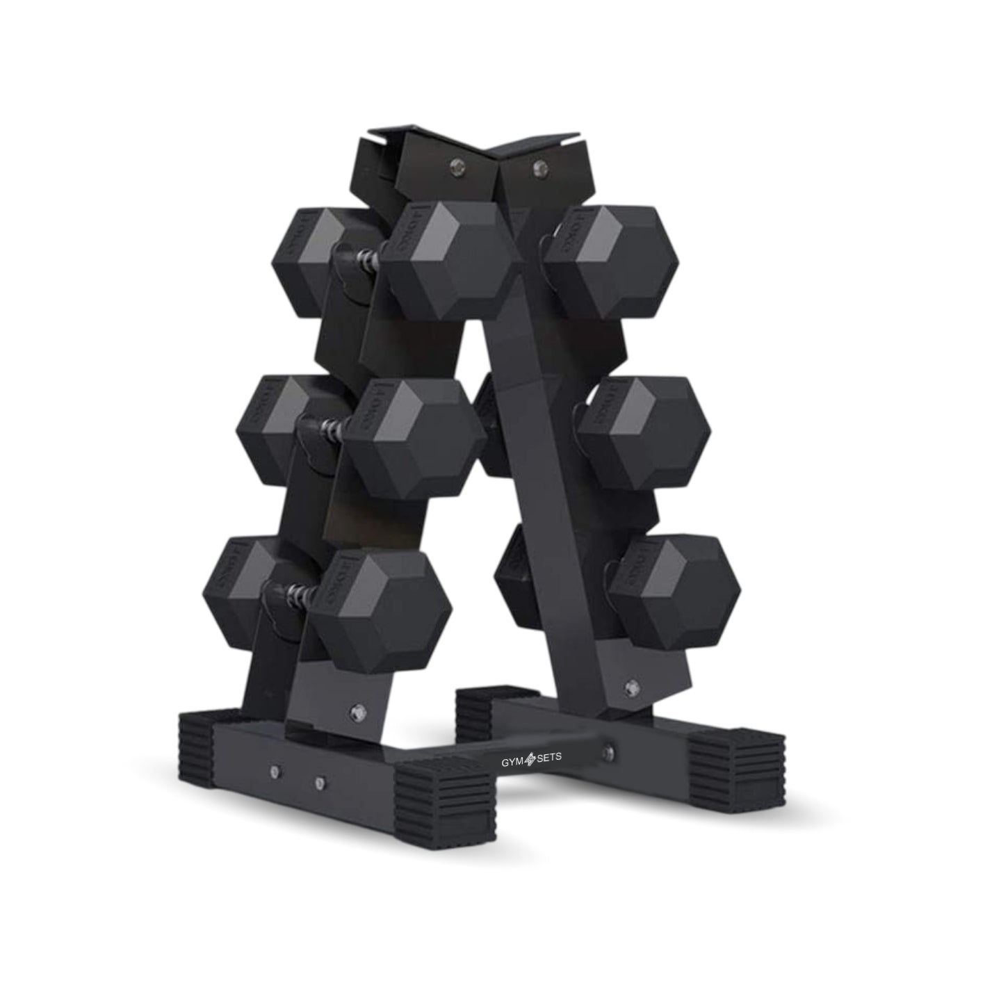 3 Tier Hex Dumbbell Tree Rack with Dumbbells 2.5-10kg Set Pair Weights