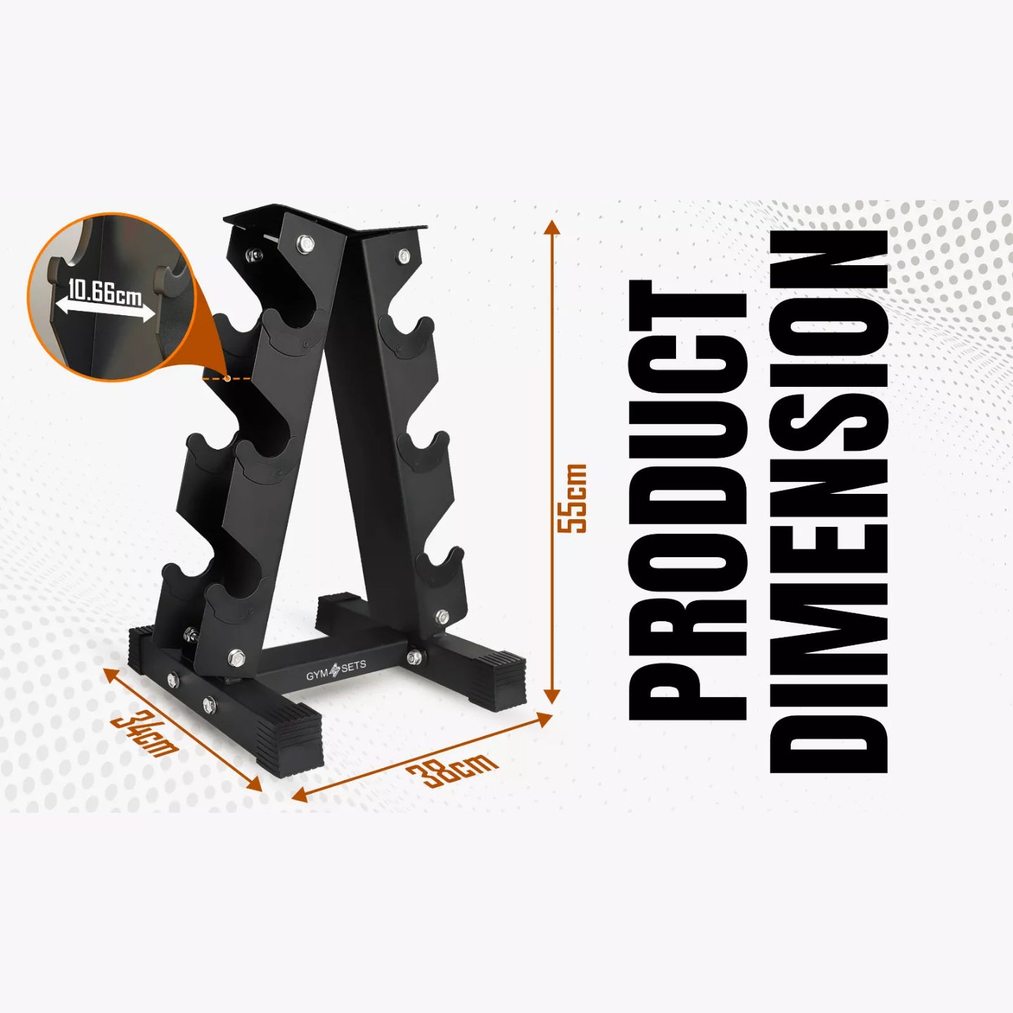 3 Tier Hex Dumbbell Tree Rack with Dumbbells 2.5-10kg Set Pair Weights