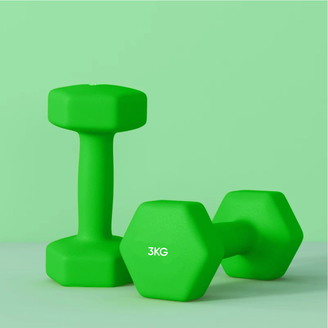 3 Tier Neoprene Hex Dumbbell Tree (1kg 2kg 3kg) Gym Weight Equipment