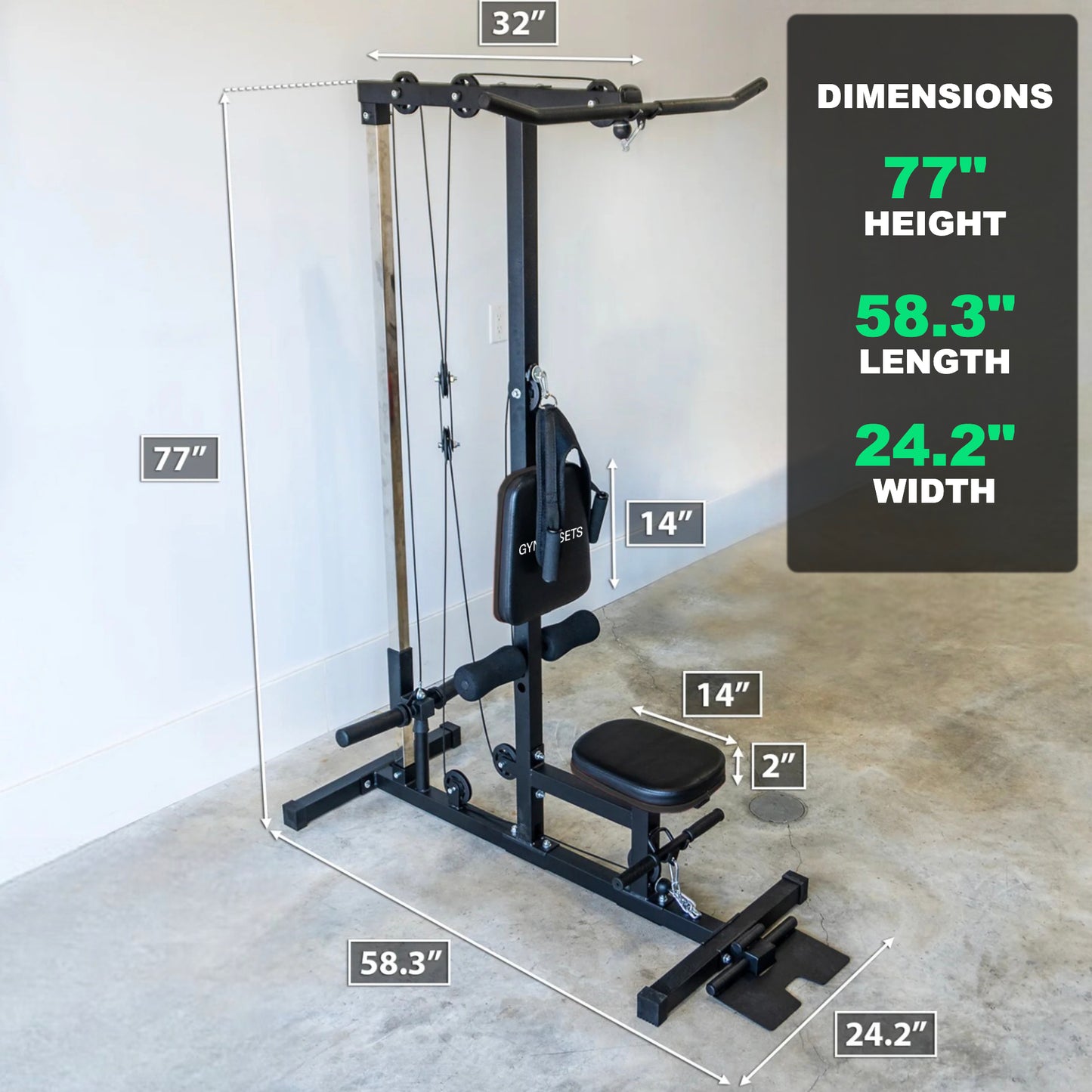 GymSets Lat Pull Down Cable Machine