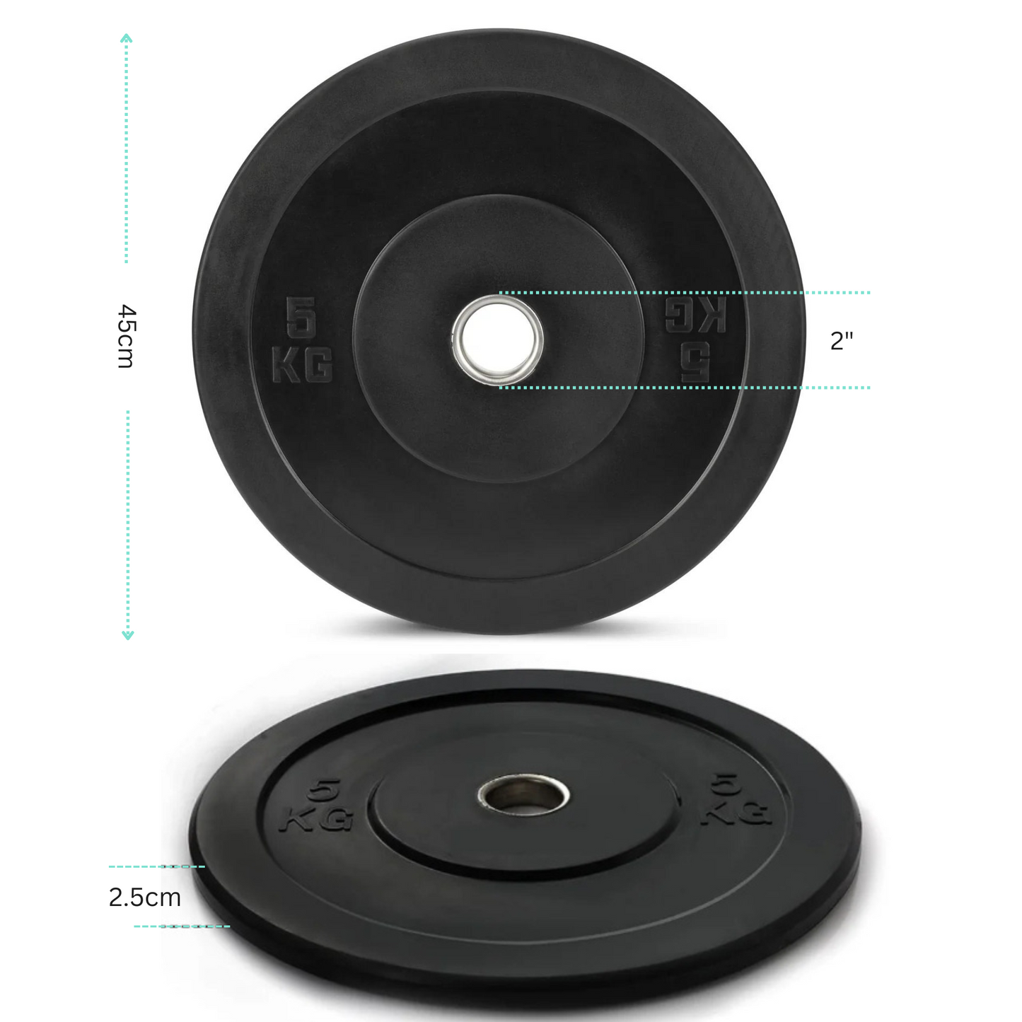 Olympic Bumper Plates 2 inch Rubber Weight Gym Sets 5 10 15 20 25 kg