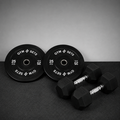 Olympic Bumper Plate & Hex Dumbbell Package