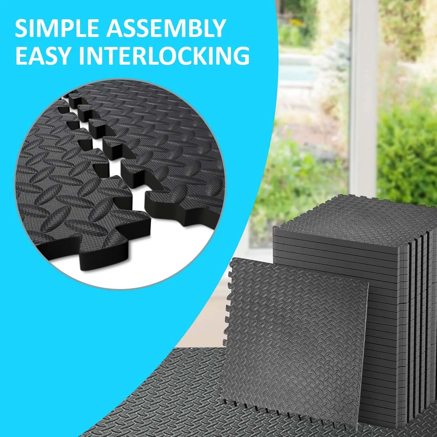 Extra Thick Gym Flooring Mats Interlocking Eva Soft Foam Tile Floor GYM SETS UK