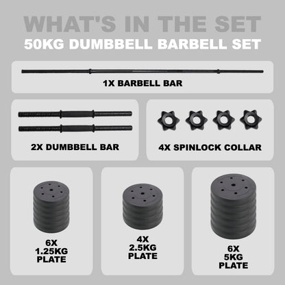 GymSets Adjustable Dumbbell Barbell Set V2