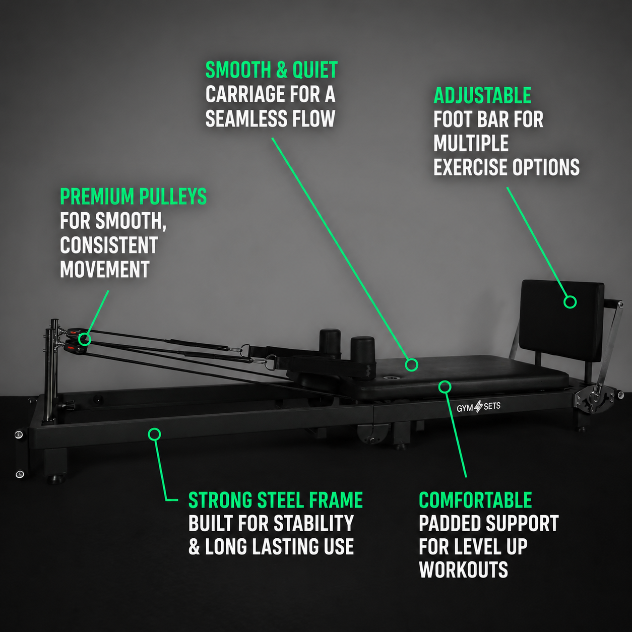 GymSets Steel Reformer Pilates Machine
