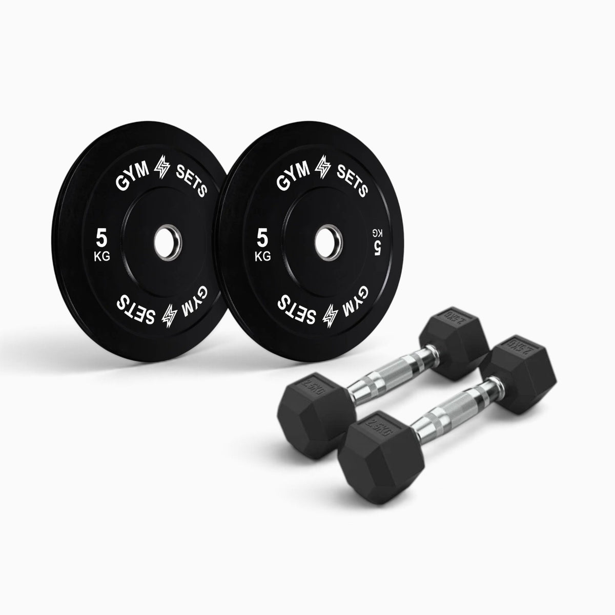 Olympic Bumper Plate & Hex Dumbbell Package