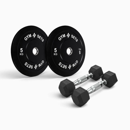 Olympic Bumper Plate & Hex Dumbbell Package