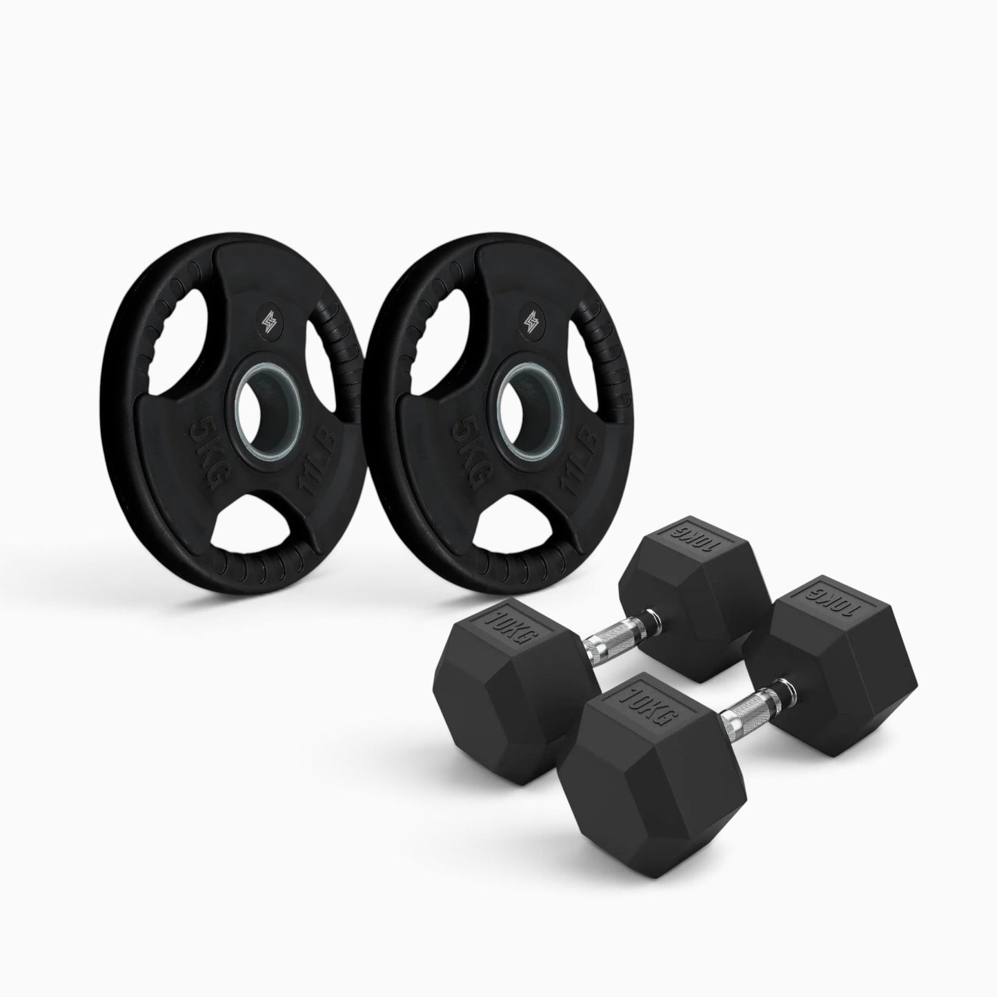 Tri Grip Plate & Dumbbell Package