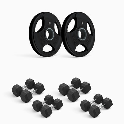 Tri Grip Plate & Dumbbell Package