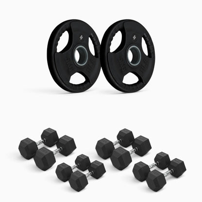 Tri Grip Plate & Dumbbell Package