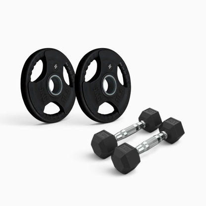 Tri Grip Plate & Dumbbell Package