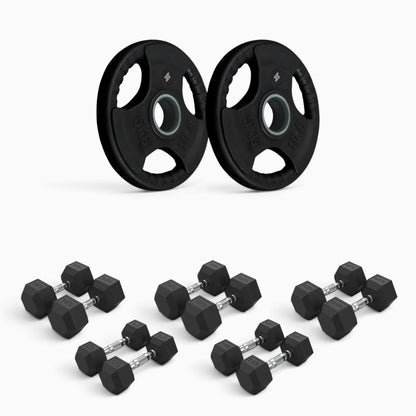 Tri Grip Plate & Dumbbell Package