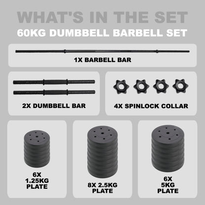 GymSets Adjustable Dumbbell Barbell Set V2