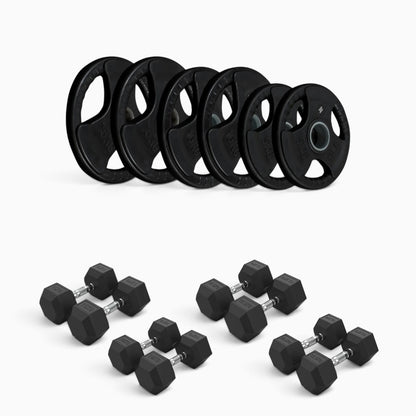 Tri Grip Plate & Dumbbell Package