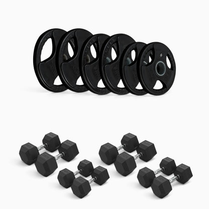 Tri Grip Plate & Dumbbell Package