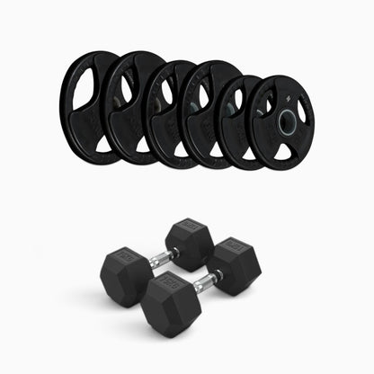 Tri Grip Plate & Dumbbell Package