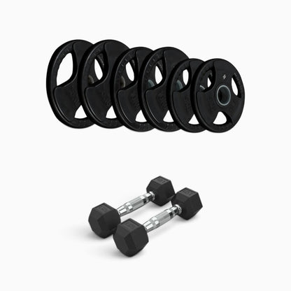 Tri Grip Plate & Dumbbell Package