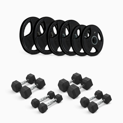 Tri Grip Plate & Dumbbell Package