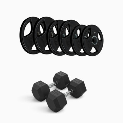 Tri Grip Plate & Dumbbell Package